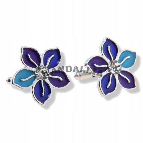 WANDALLIA Spinki do mankietów SP-MN-34 Tematyczne Kwiaty Stokrotki Srebrne na Arena.pl