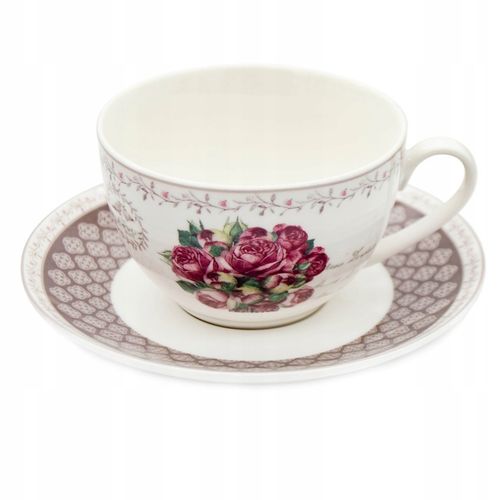 KOMPLET filiżanek 270ml ze spodkiem 2+2 BELLA FIORE zestaw kawowy na Arena.pl