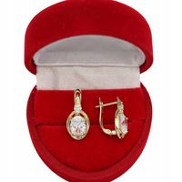 Złote KOLCZYKI ze stali chirurgicznej 316L K792 14K ELEGANCKIE NOWOCZESNE