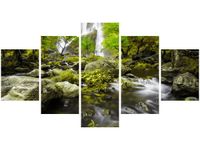 80CM 150CM OBRAZ 5 ELEM WODOSPAD ZIELENI ŚCIENNY