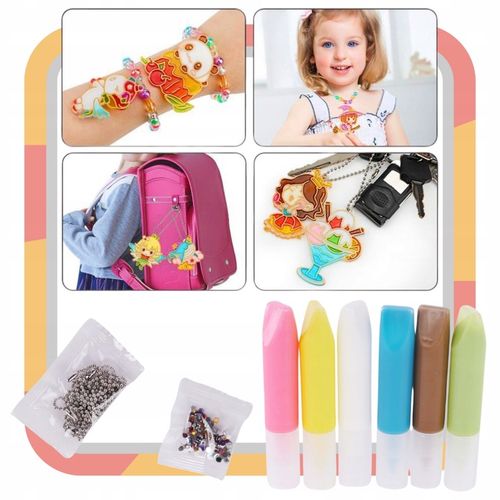 ZESTAW DO ROBIENIA BRELOCZKÓW dla dzieci DIY breloczki 12 szablonów 12 farb na Arena.pl