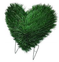 Podkład sztuczny wieniec stroik serce małe na podstawce zielone 43 x 36 cm