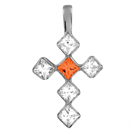 SREBRNY KRZYŻYK OZDOBNY Z CYRKONIAMI SREBRO PRÓBY 925 DOSTĘPNY W RÓŻNYCH KOLORACH na Arena.pl