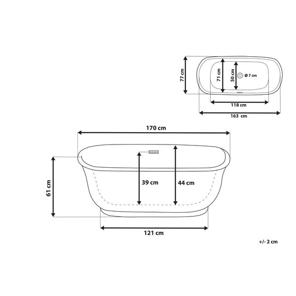 Wanna wolnostojąca czarna TESORO zdjęcie 10