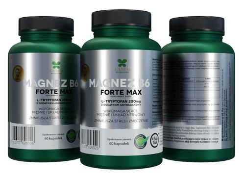 MAGNEZ B6 FORTE MAX 250MG + L-TRYPTOFAN 200mg + ASHWAGANDHA 60kaps LANCO na Arena.pl