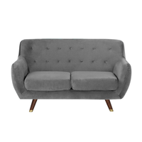 Sofa 2-osobowa welurowa szara BODO