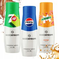 Zestaw Syrop SodaStream Pepsi 7Up Mirinda Pepsi do saturatora wody 440ml