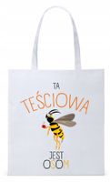 Dla Teściowej Mamy Prezent Torba Eco Biała Shopper Z Nadrukiem Ze Zdjęciem