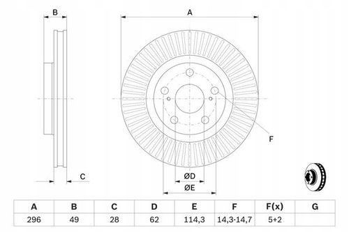 TARCZA HAM PRZOD 296X28 V BOSCH na Arena.pl