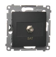 Simon54 Gniazdo antenowe typu „F” pojedyncze DASF1.01/49 czarny mat