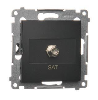 Simon54 Gniazdo antenowe typu „F” pojedyncze DASF1.01/49 czarny mat na Arena.pl