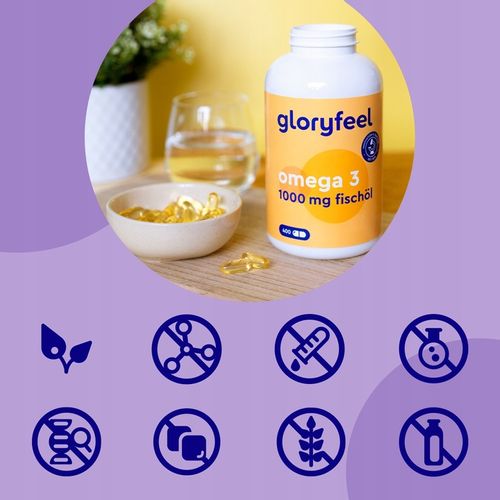 OMEGA 3 DHA EPA W WYSOKICH DAWKACH 1000mg na dawkę 400 kapsułek gloryfeel na Arena.pl