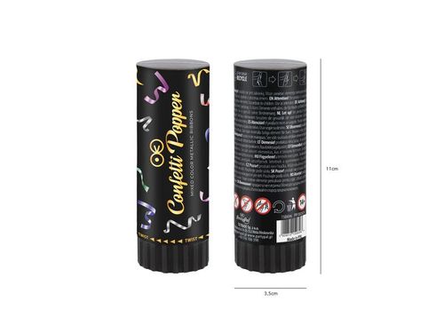 Konfetti pneumatyczne, kolorowe długie świderki, 11 cm na Arena.pl