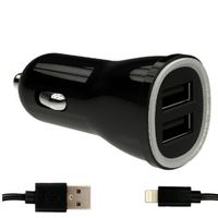 Ładowarka samochodowa Winner Group 2xUSB 3.1A+Kabel LIGHTNING -1m czarny