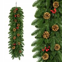 Girlanda NATURA 100% PE JODŁA z SZYSZKĄ i JARZĘBINĄ 100 cm na kominek drzwi