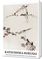 Obraz 40x60cm Design Three Birds, Hokusai Vintage do Salonu