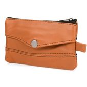 Etui Na Klucze Duże Trzykomorowe Skórzane Pojemne Na Karty Beltimore Camelowe G86