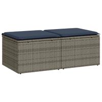 2-cz. zestaw mebli z poduszkami, szary, polirattan i akacja