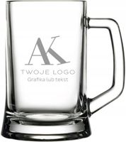 Szklany Kufel z Grawerem Logo Prezent Firmowy reklama ELEGANCKI komplet