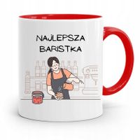 Dla Baristy Baristki Kawiarki Kubek Czerwony Z Nadrukiem Ze Zdjęciem