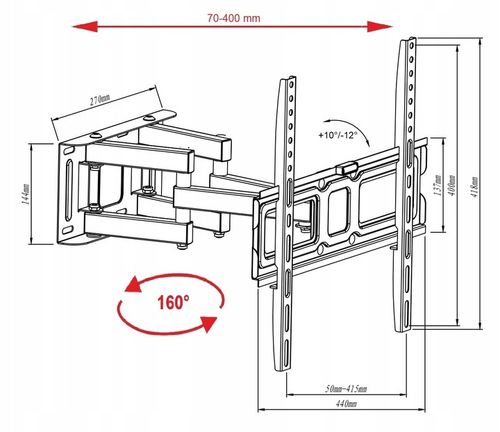 Extra Mocny Obrotowy Uchwyt do Telewizora Wieszak TV 26-63" cali VESSA na Arena.pl