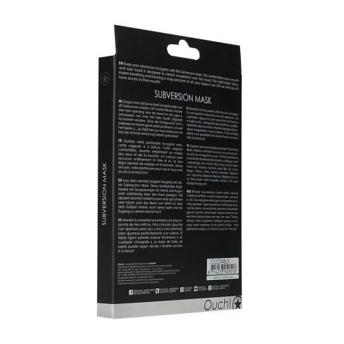 ouch! maska tekstylna na głowę z otworami na oczy i usta, czarna na Arena.pl