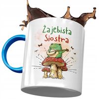 Kubek Błękitny Dla Siostry Na Urodziny Na Prezent Z Nadrukiem Ze Zdjęciem