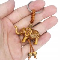 Breloczek kluczy Słoń na Szczęście zawieszka Słonik prezent Drewniany Kółko