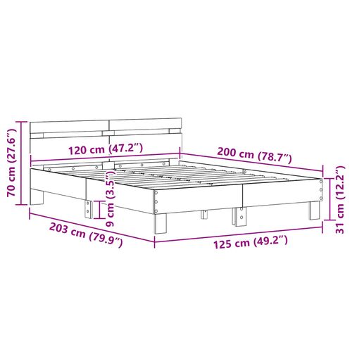 Ramka łóżka Z zagłówkiem Dąb lite na Arena.pl
