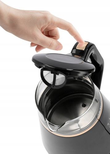 CZAJNIK ELEKTRYCZNY LUND 1100W 1L CZARNY Z REGULACJĄ TEMPERATURY 40-100°C na Arena.pl