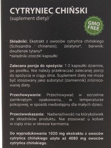 Cytryniec chiński - EkaMedica - 60 kaps na Arena.pl