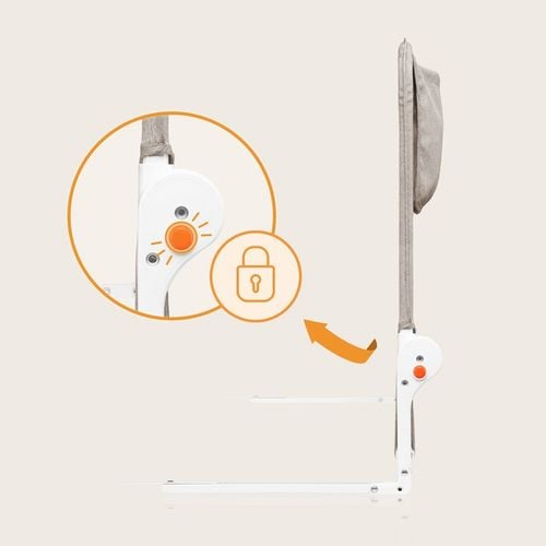 Barierka BRAMKA ZABEZPIECZAJĄCA do łóżka WYSOKA 150x66cm BEŻ Lionelo na Arena.pl