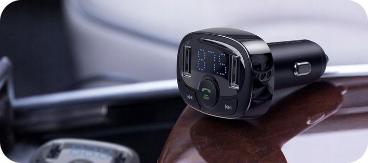 BASEUS TRANSMITER FM BLUETOOTH ŁADOWARKA SAMOCHODOWA MP3 2x USB SD/ TF 3.4A zdjęcie 8