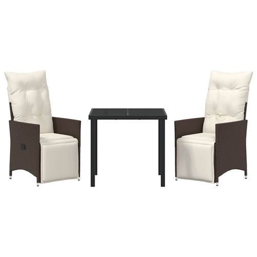 Zestaw do jadalni w ogrodzie 3 pcs Brązowy Polirattan na Arena.pl