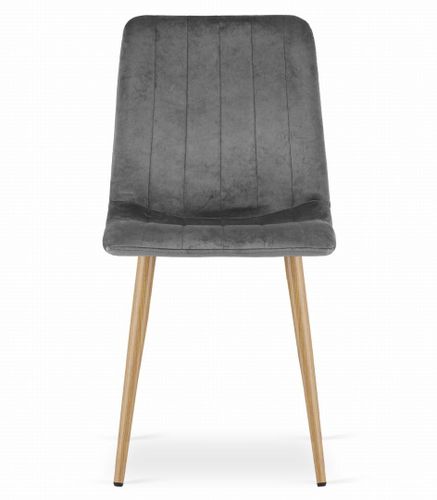 Krzesło LAVA - ciemny szary aksamit / nogi kolor drewna x 4 na Arena.pl