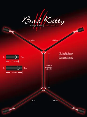 bad kitty zestaw pasow mocujących do łożka regulowany 145 cm na Arena.pl