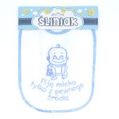 śliniak piję mleko tylko z ..., chłopiec,dziecko
