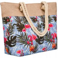 Torba Plażowa Duża Zapinana Na Zamek Torebka Shopper Na Piknik z Podszewką