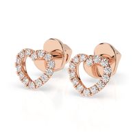 kolczyki z różowego srebra 925 z diamentem (brylantem) 0,14 ct lab