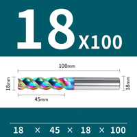 Frez 3 Ostrzowy z Węglika Spiekanego z Powłoką DLC Rozmiar: Ø18x45x18Dx100L