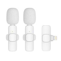 Mikrofon krawatowy bezprzewodowy Lightning podwójny (2 w zestawie) K1 biały