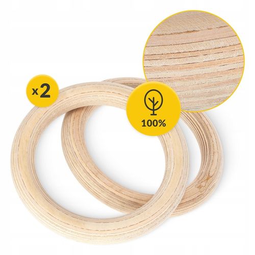 KÓŁKA GIMNASTYCZNE OBRĘCZE DO PODCIĄGANIA DREWNIANE UCHWYTY CROSSFIT KOŁA na Arena.pl