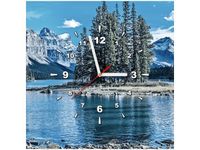 40X40CM ZEGAR JEZIORO MALIGNE ZIMĄ OBRAZ