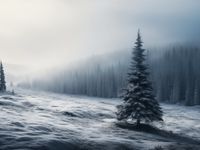 Plakat 80x60cm Samotna Choinka