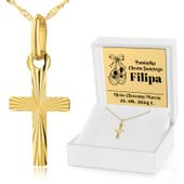 ZŁOTY KRZYŻYK 585 PREZENT na CHRZEST GRAWER Prezent na Chrzest Chłopca