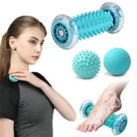 WAŁEK DO MASAŻU STÓP ROLLER MASAŻER ROLKA DO CIAŁA + 2 PIŁKI ZESTAW