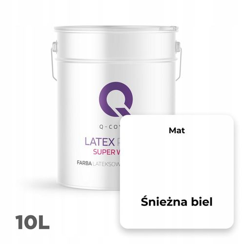 Biała Farba Do Ścian Lateksowa Super Biała 10L Głęboki Mat Czysta Biel na Arena.pl