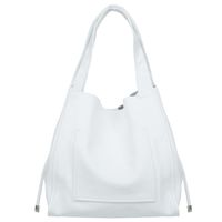 VERA PELLE torebka damska skórzana shopper z saszetką V497 biała