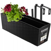 DONICZKA SKRZYNKA BALKONOWA UCHWYTY 19x56cm CZARNA