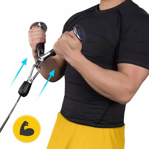 UCHWYT DO WYCIĄGU ATLASU ĆWICZEŃ GRYF V-BAR TRICEPS BICEPS TRÓJKĄT PODWÓJNY na Arena.pl